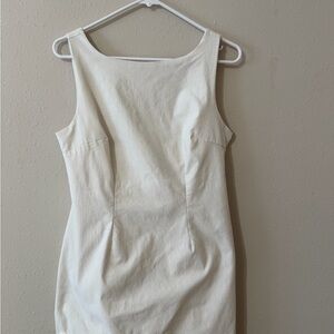 SHEIN Cream Scoop Neck Mini Dress